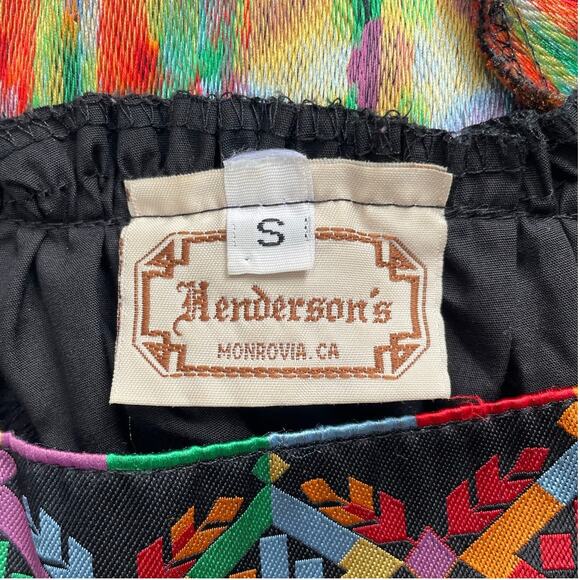 Vintage Henderson's Black Puff Sleeve V-Neck Peasant Top Size Small - Picture 6 of 9